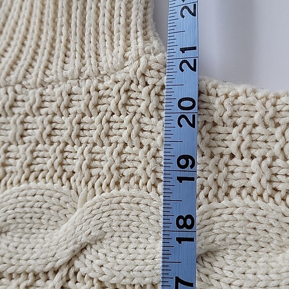 G.H. Bass & Co Fisherman Sweater Cable Knit Cowl NeckPullover High-Low USA S - Picture 14 of 16